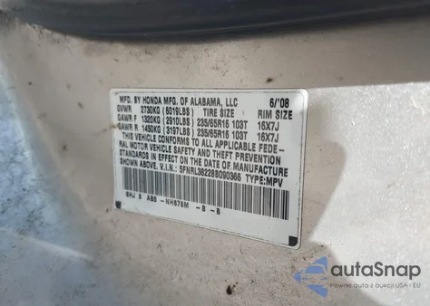 2008 Honda Odyssey Lx from USA, damaged, VIN 5FNRL38228B090366